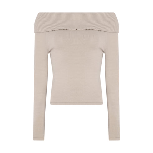 Blusa Ombro A Ombro Em Tricot